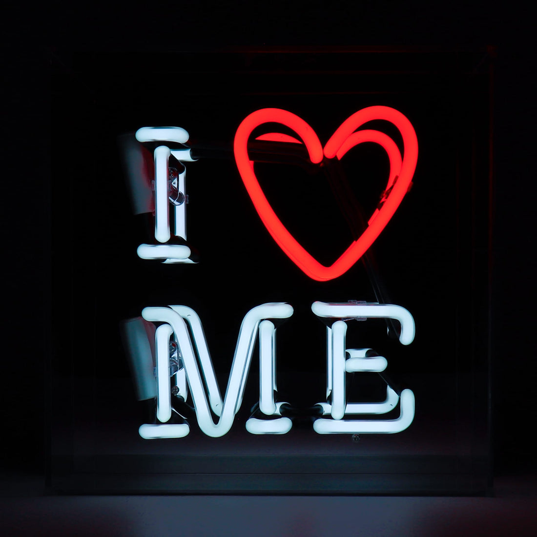 'I Love Me' Glass Neon Sign
