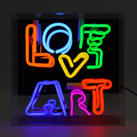 'Love Art' Glass Neon Box Sign