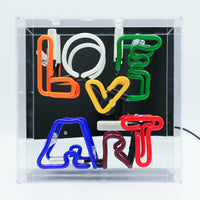 'Love Art' Glass Neon Box Sign