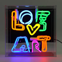 'Love Art' Glass Neon Box Sign
