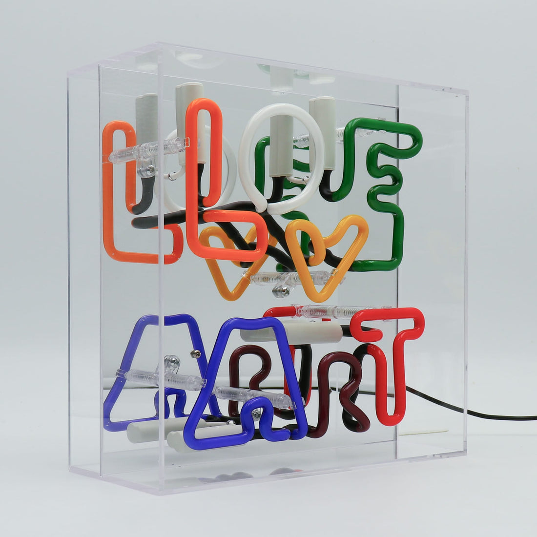 'Love Art' Glass Neon Box Sign