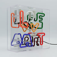 'Love Art' Glass Neon Box Sign
