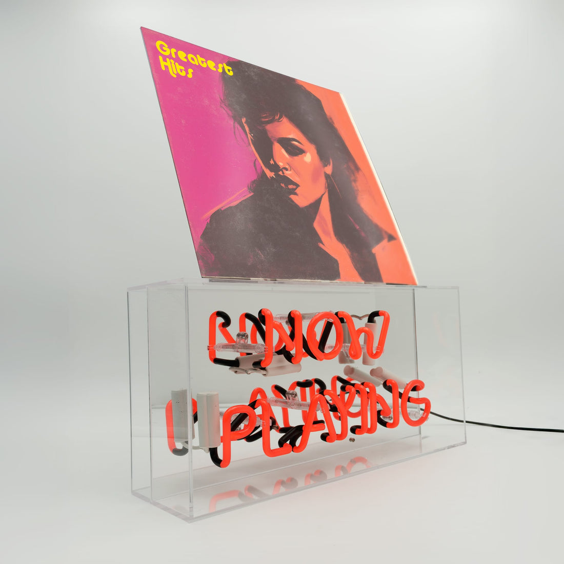 'Now Playing' Glass Neon Box Sign