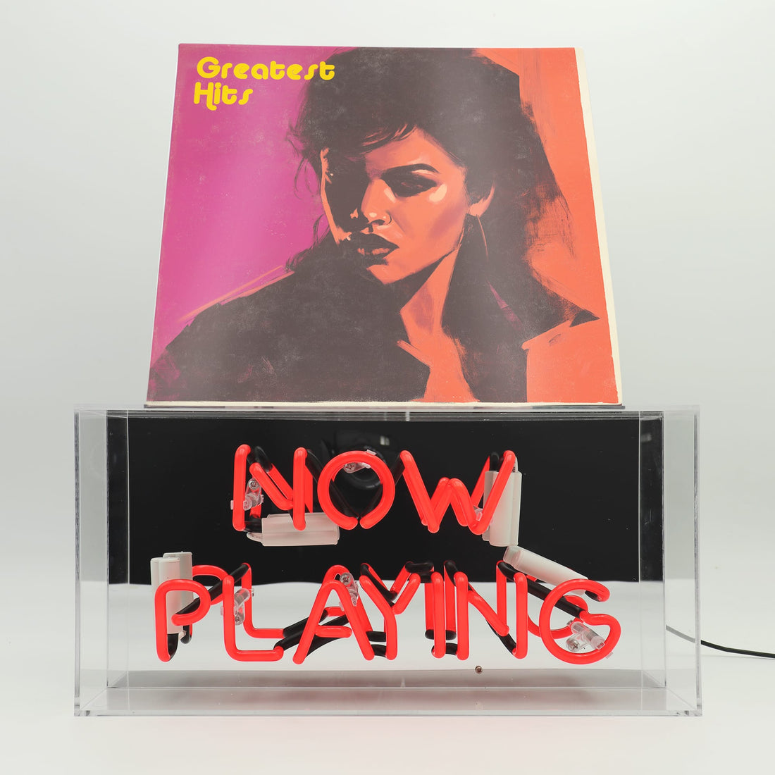 'Now Playing' Glass Neon Box Sign