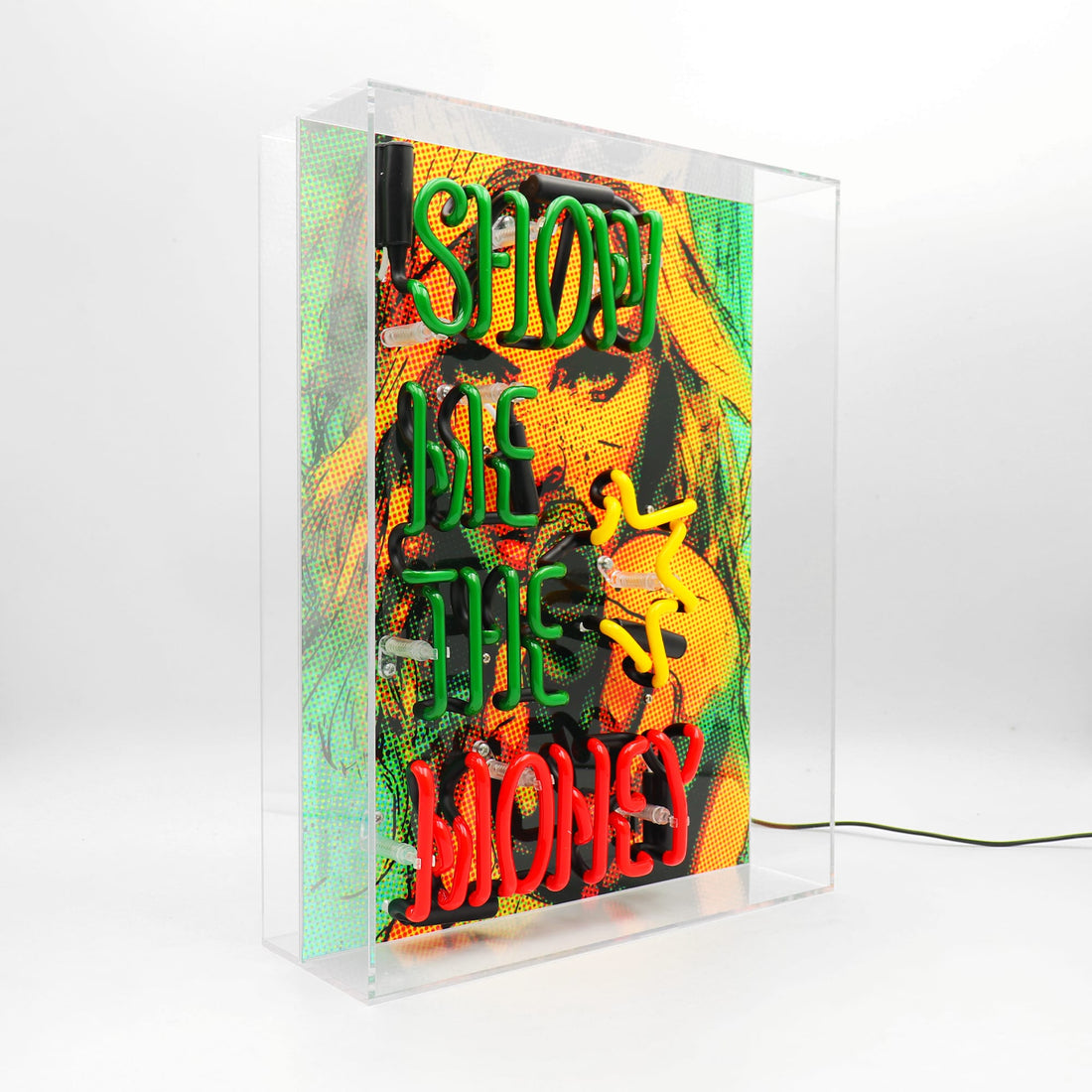'Show me the Money' Glass Neon Box Sign