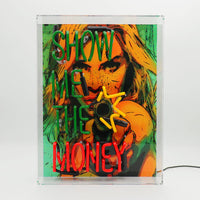 'Show me the Money' Glass Neon Box Sign