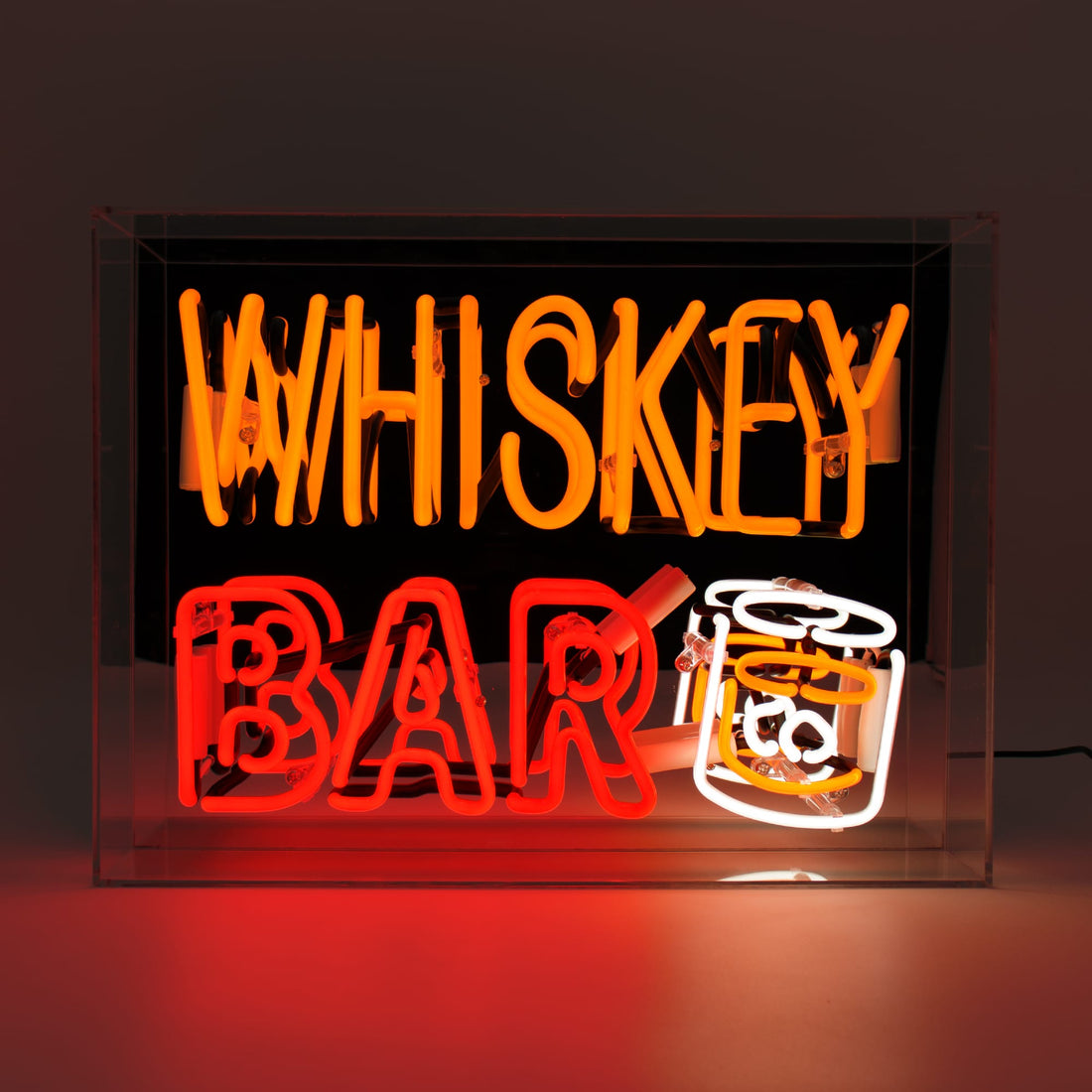 'Whiskey Bar' Glass neon Sign
