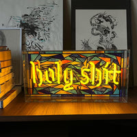 'Holy Shit' Glass Neon Sign