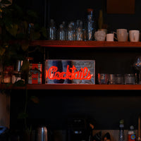 Red 'Cocktails' Acrylic Box Neon Light