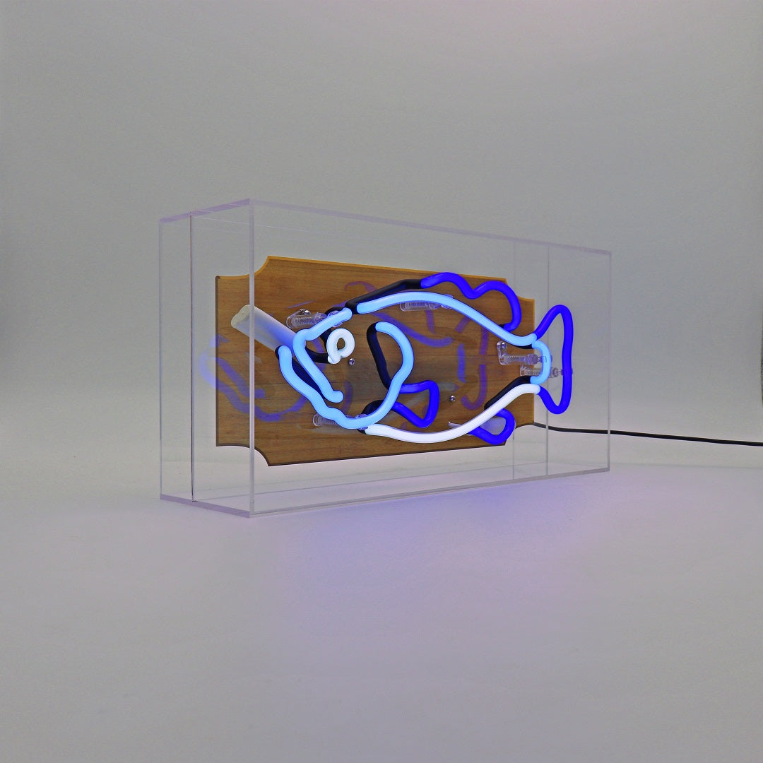 'Trophy Fish' Glass Neon Sign