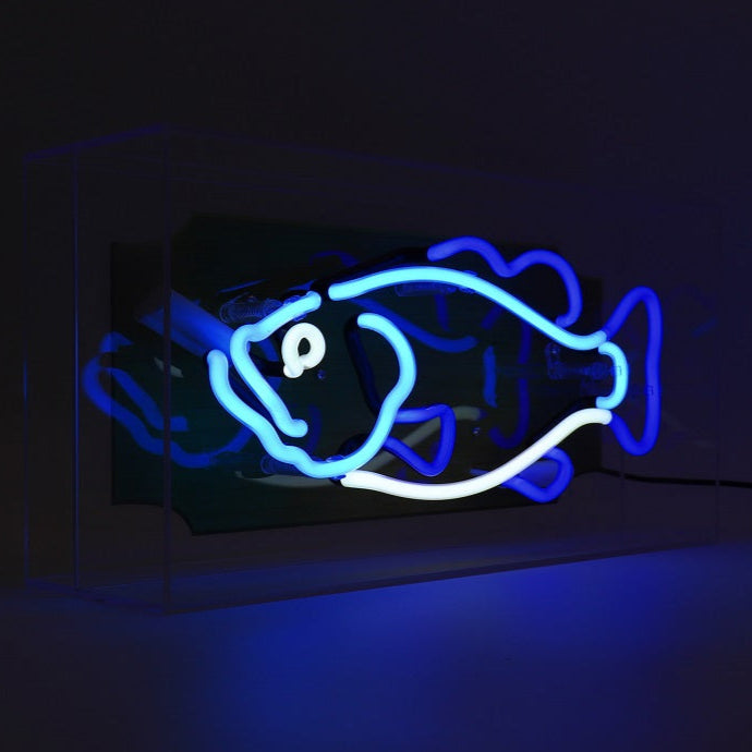 'Trophy Fish' Glass Neon Sign