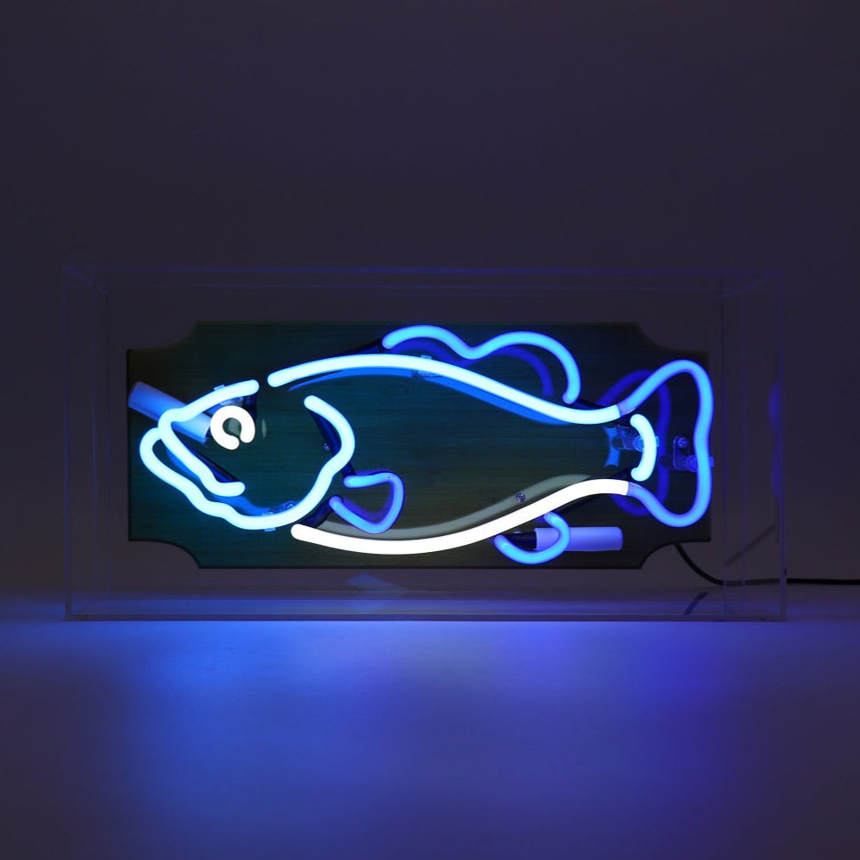 'Trophy Fish' Glass Neon Sign