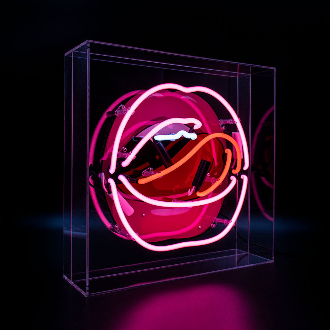 'Mouth' Acrylic Box Neon Light with Graphic