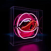 'Mouth' Acrylic Box Neon Light with Graphic