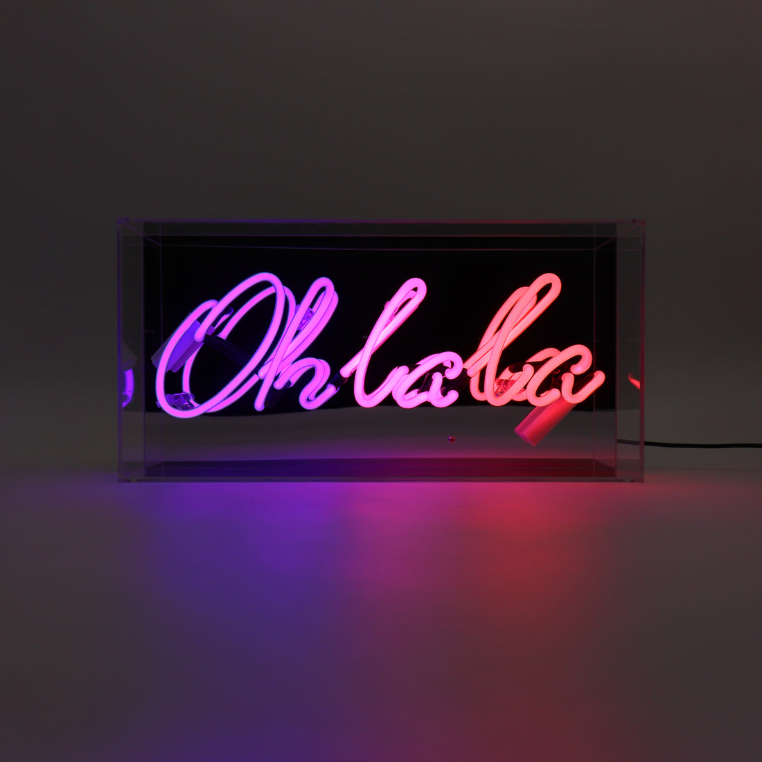 'Oh La La' Glass Neon Box Sign