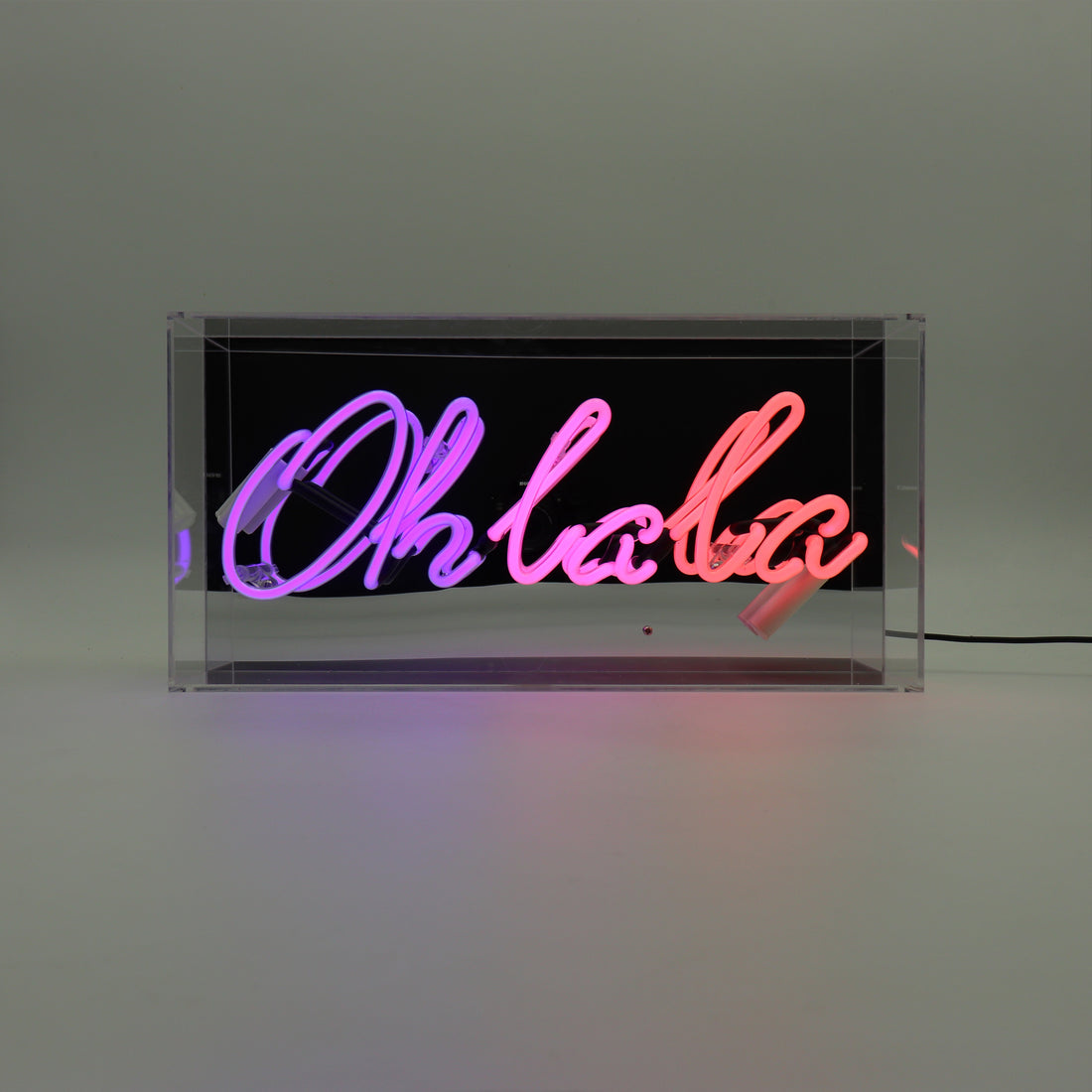 'Oh La La' Glass Neon Box Sign