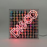 'Disco' Glass Neon Sign with Sequins