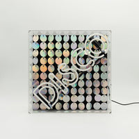 'Disco' Glass Neon Sign with Sequins