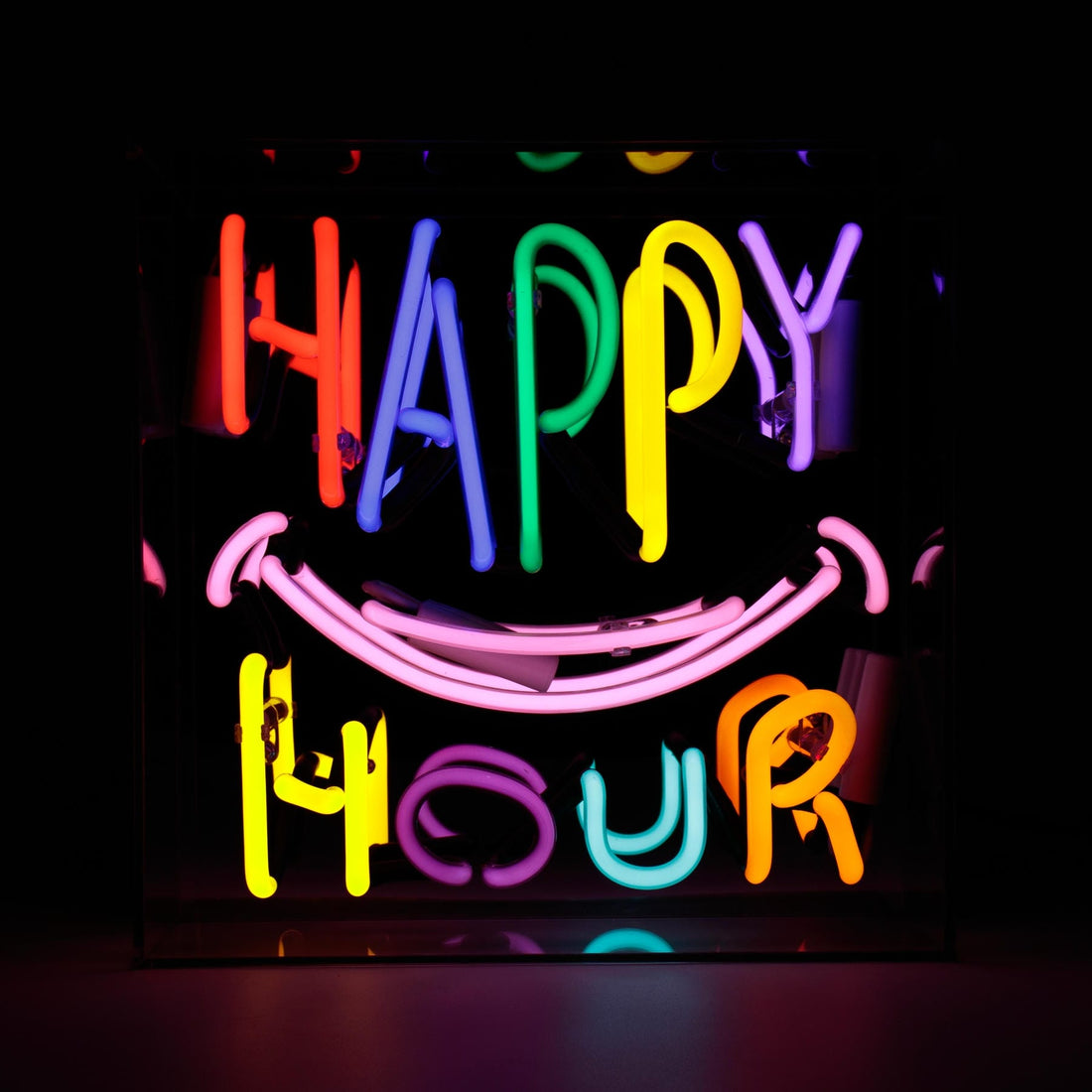 'Happy Hour' Glass neon Sign