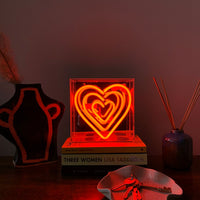 'Heart' Mini Acrylic Box Neon Light