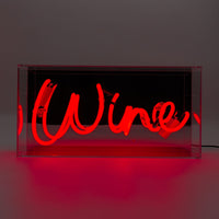 'Wine' Glass Neon Box Sign
