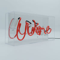 'Wine' Glass Neon Box Sign