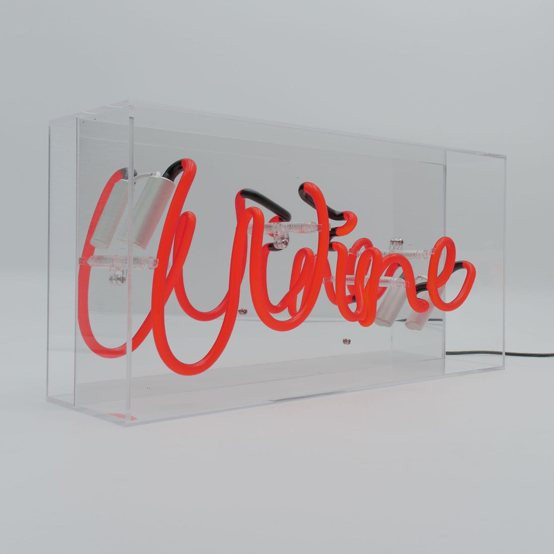'Wine' Glass Neon Box Sign