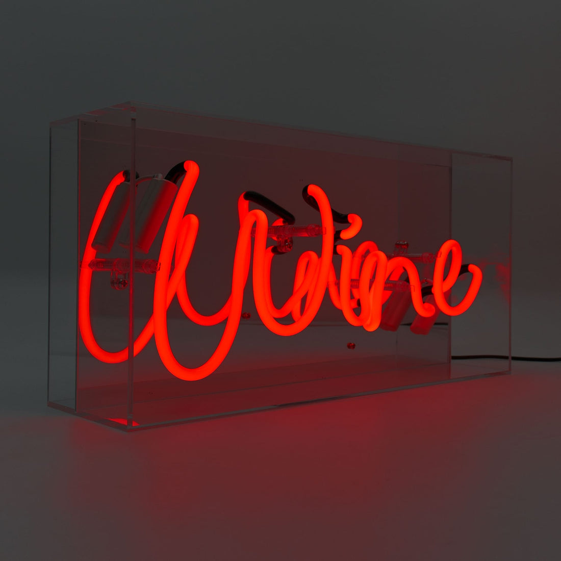 'Wine' Glass Neon Box Sign