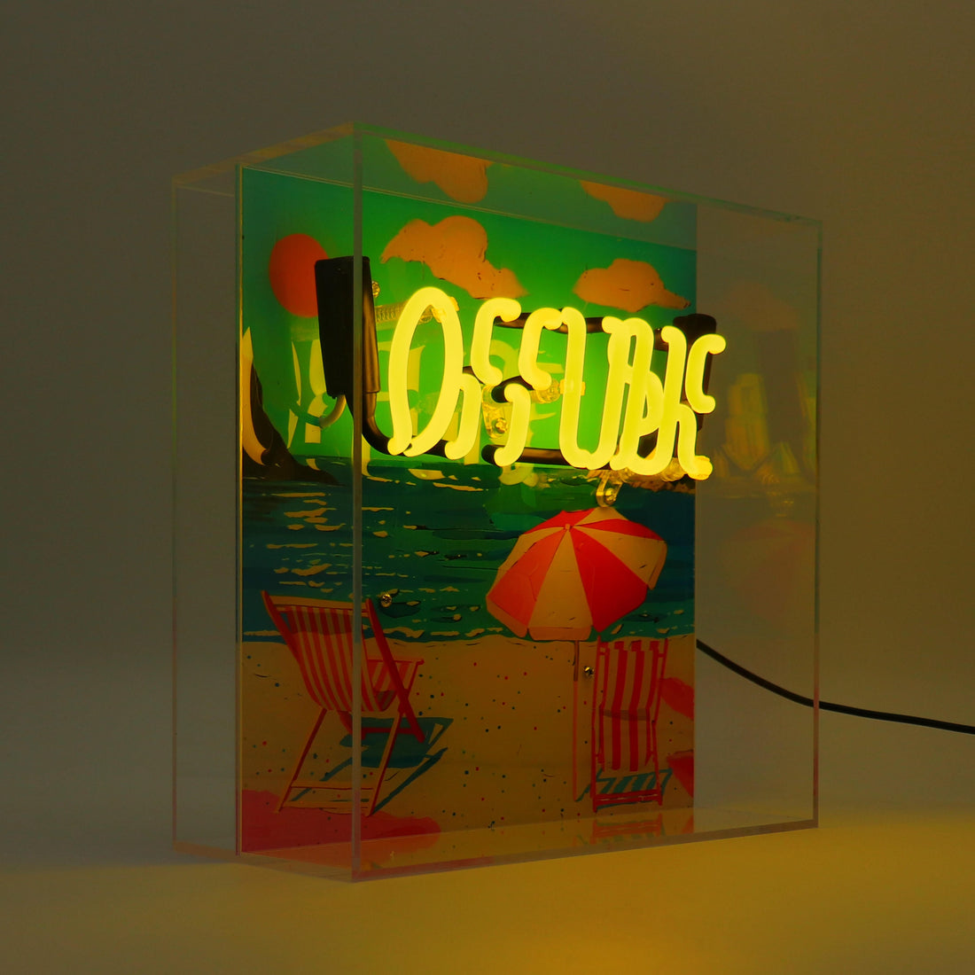'Offline' Glass Neon Box Sign