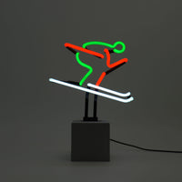 Neon 'Skiing Sign - Red, Green & White