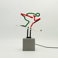 Neon 'Skiing Sign - Red, Green & White