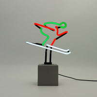 Neon 'Skiing Sign - Red, Green & White