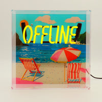 'Offline' Glass Neon Box Sign