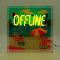 'Offline' Glass Neon Box Sign