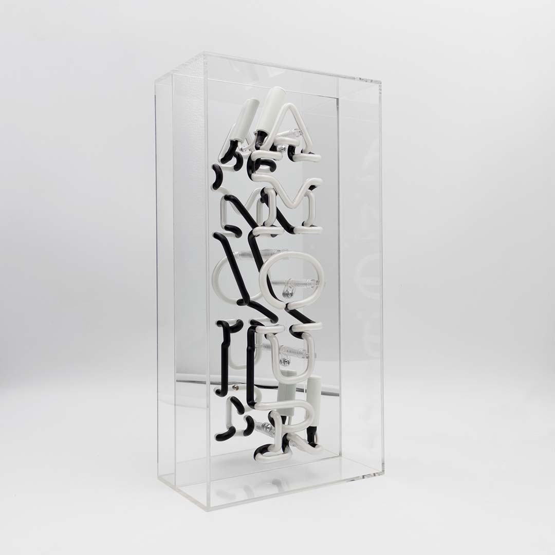'Amour' Glass Neon Sign