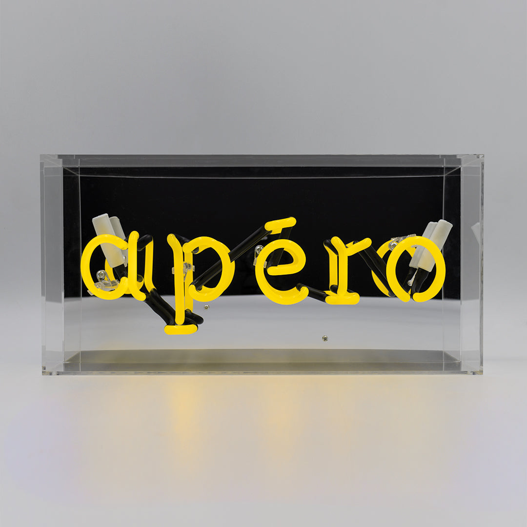 Yellow 'Disco' Acrylic Box Neon Light