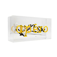 'Apéro' Acrylic Box Yellow Neon Light