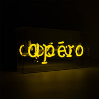 'Apéro' Acrylic Box Yellow Neon Light