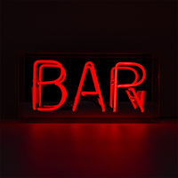 'Bar' Glass Neon Sign - RED