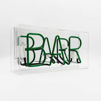 'Bar' Glass Neon Sign - GREEN