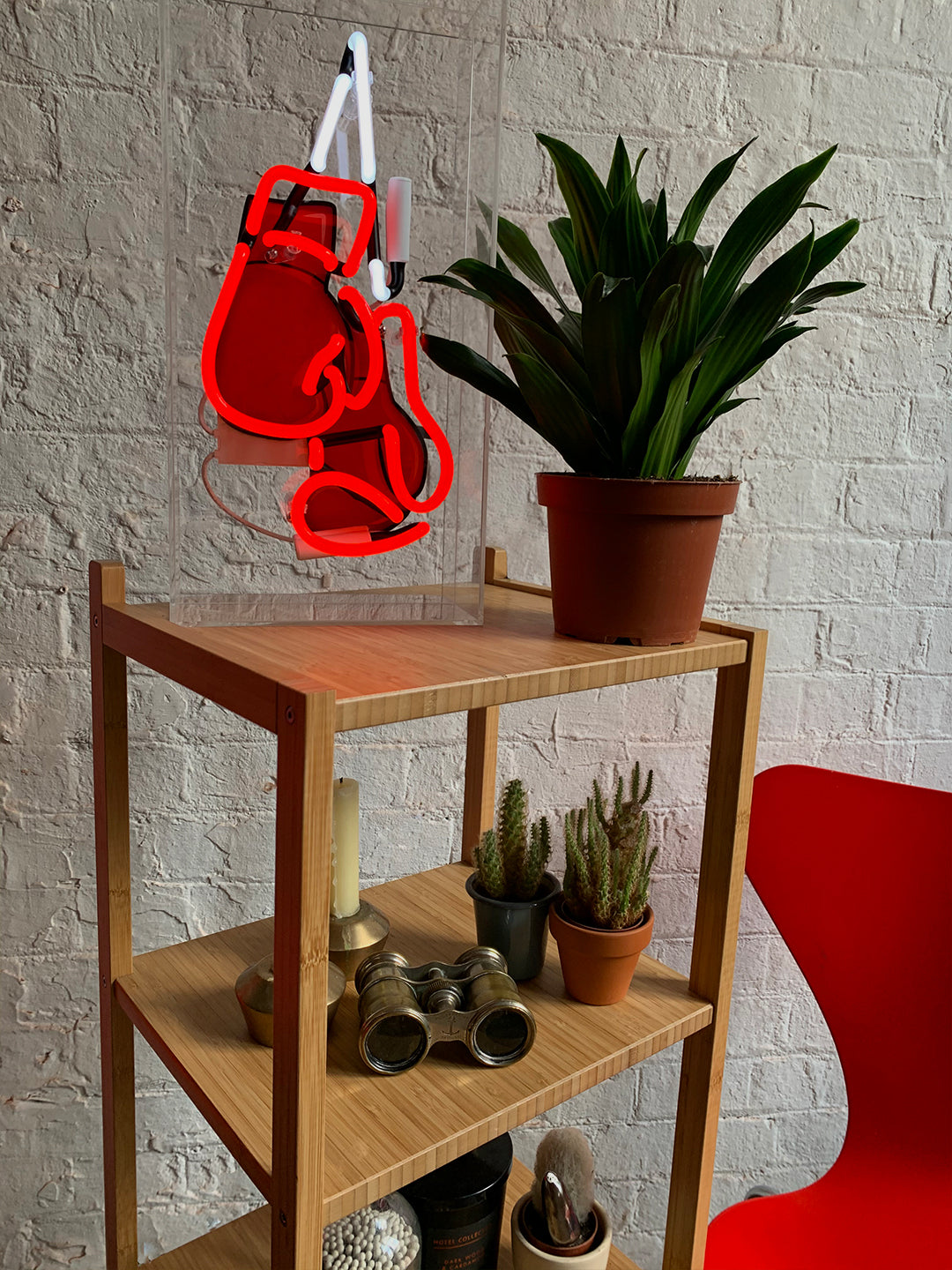 'Boxing' Large Acrylic Box Neon - Boxing Gloves with Graphic