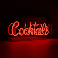Red 'Cocktails' Acrylic Box Neon Light