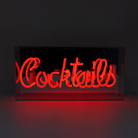 Red 'Cocktails' Acrylic Box Neon Light