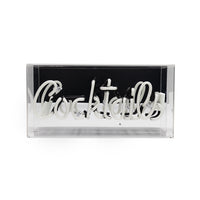 Pink 'Cocktails' Acrylic Box Neon Light