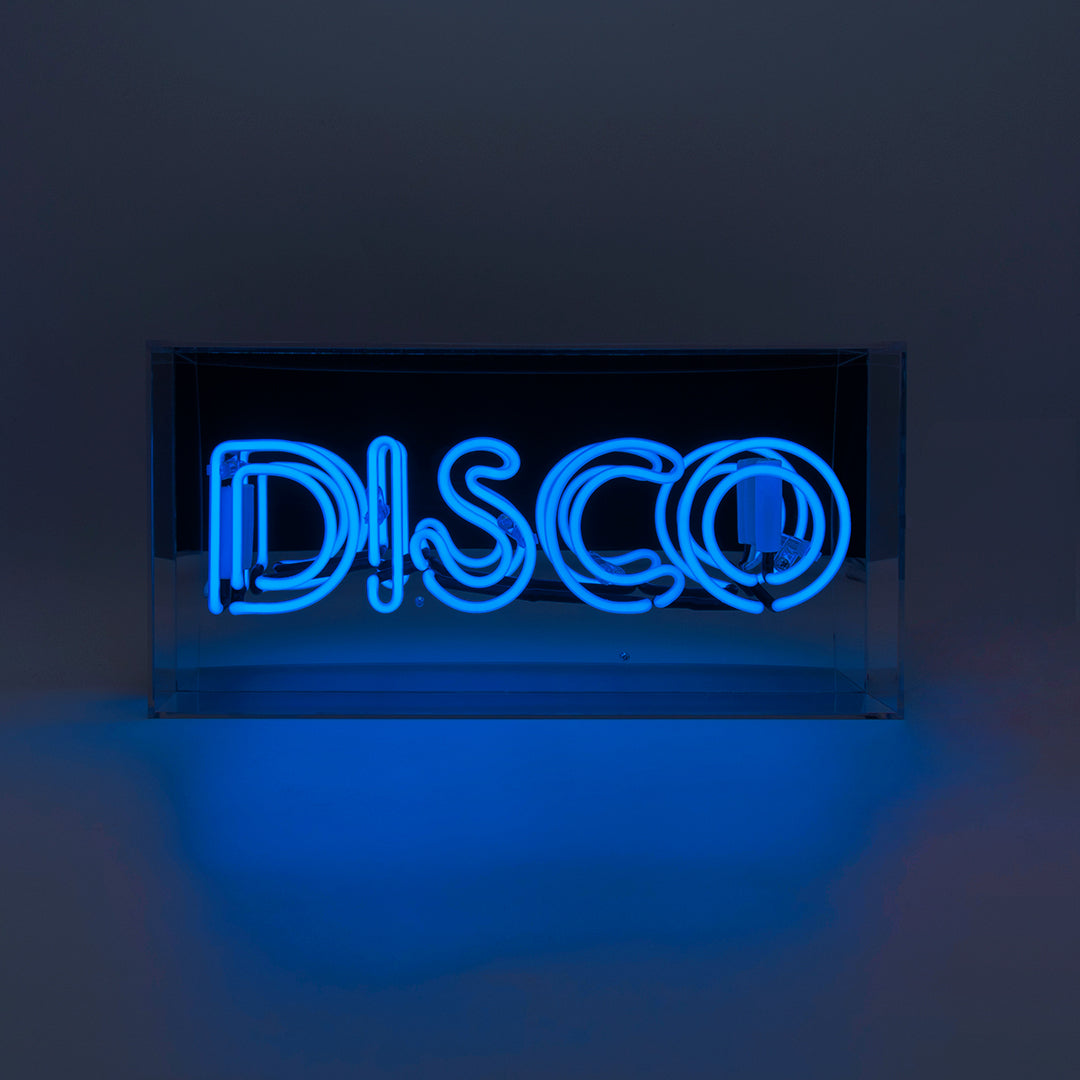 Blue 'Disco' Acrylic Box Neon Light