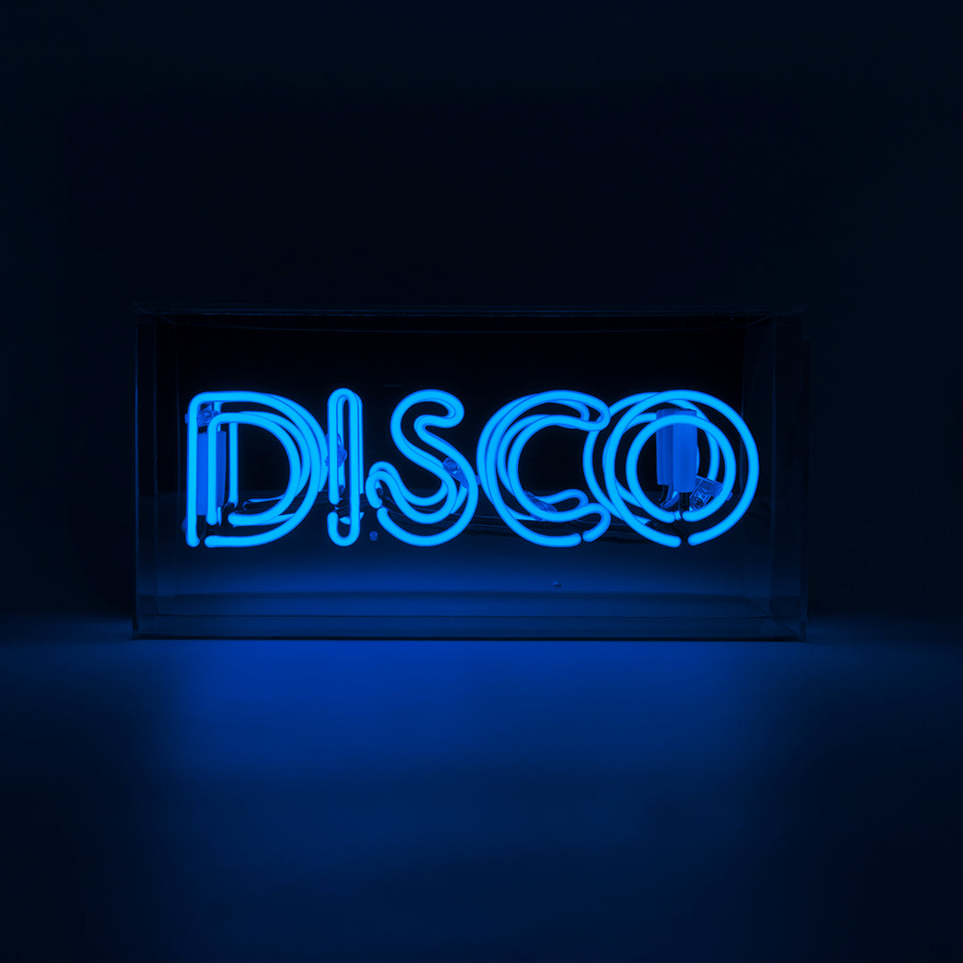 Blue 'Disco' Acrylic Box Neon Light