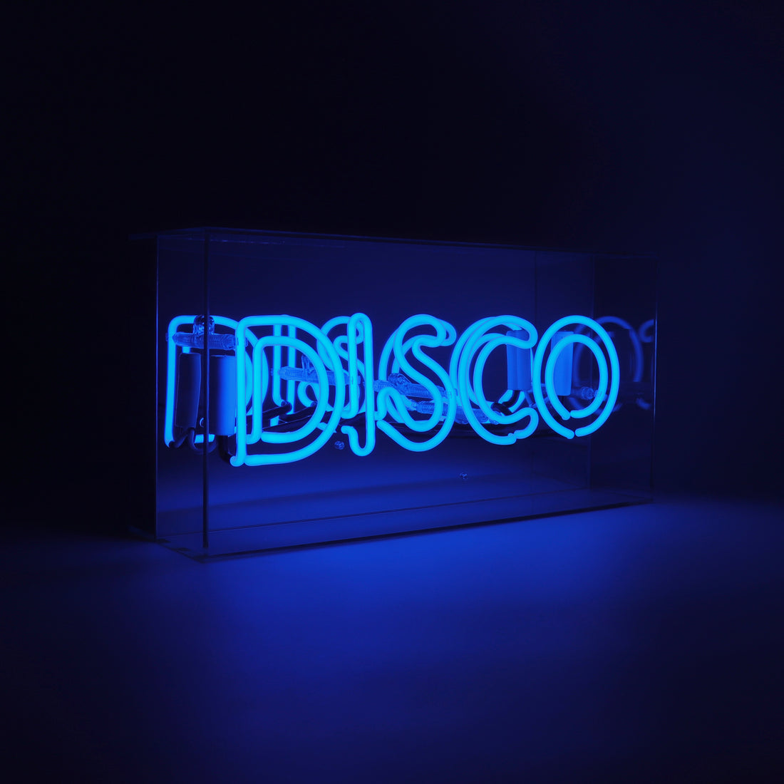 Blue 'Disco' Acrylic Box Neon Light