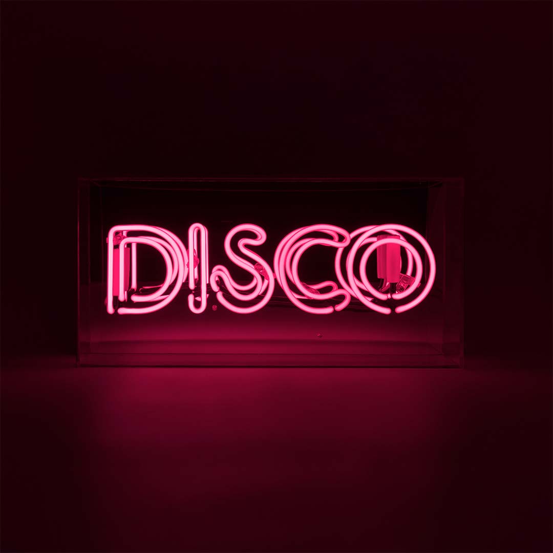 Disco' Glass Neon Sign - Pink