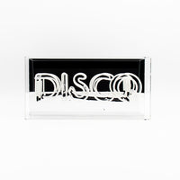 Yellow 'Disco' Acrylic Box Neon Light