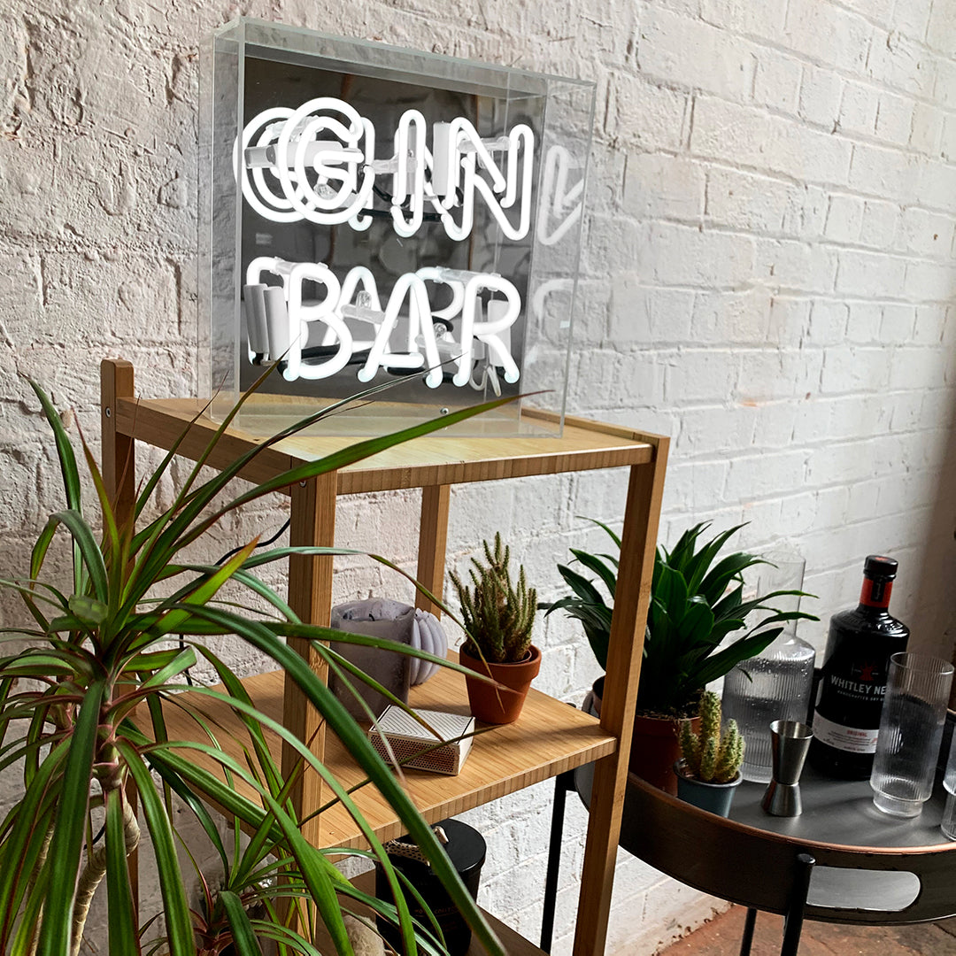 'Gin Bar' Acrylic Box Neon Light